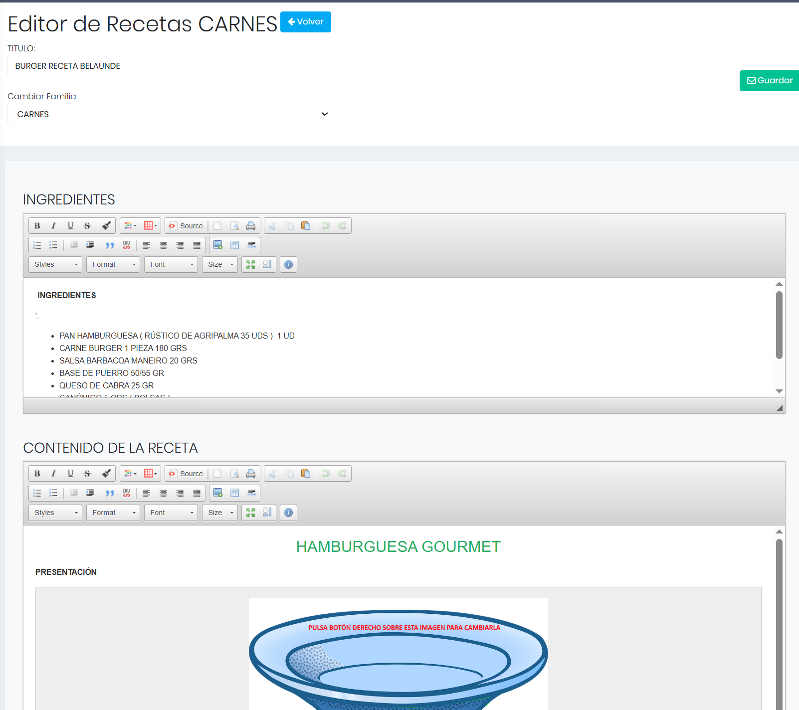 Editor de Recetas